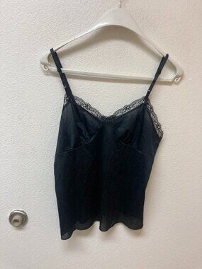 DEENA Vintage Silky and Satiny Black Camisole (36)